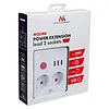 Maclean Listwa zasilająca 2 gniazda MCE387 W 3xUSB, 110-240V AC 50/60Hz, 2.1A max 2500W, 1.5m, biała