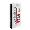 Maclean Listwa zasilająca MCE394 W 3 gniazda 3xUSB, 110-240V AC 50/60, 2.1A max 2500W, biała