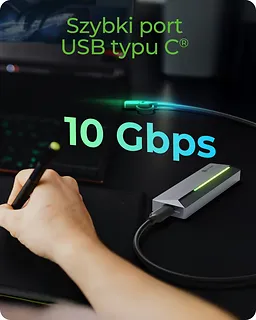 IcyBox Obudowa dysku IB-1826MCL-CU31 M.2 NVMe i SATA obudowa, RGB lighting, USB 3.2 Gen 2, 10 Gbps