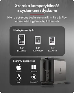 IcyBox Obudowa IB-RD3720-CU3 RAID 2x2,5/3,5 SATA HDD