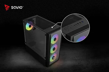 Savio Obudowa komputerowa Noctis FLOW RGB X1