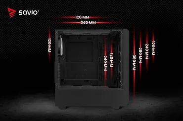 Savio Obudowa komputerowa NOCTIS GLASS RGB X1