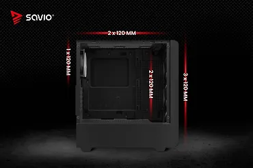 Savio Obudowa komputerowa NOCTIS GLASS RGB X1