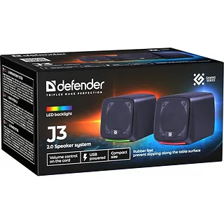 Defender Głośniki komputerowe J3 2.0 6W LED USB Czarne