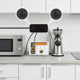 Maclean Listwa zasilająca MCE391 B 6 gniazd 4xUSB-A 1xUSB-C, 110-240V AC 50/60Hz, 2.1A max 2500W, czarna