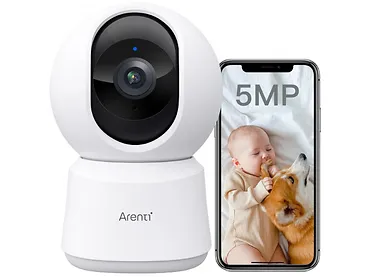 Kamera wewnętrzna Arenti 5G Wi-Fi UHD 3K/5MP z funkcją obrotu i prywatności
