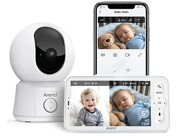 Niania elektroniczna z AI Arenti Wi-Fi 2MP/1080P z ekranem LCD