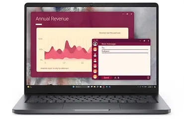 Laptop Dell Pro 14 PC14250 W11P C7 150U/16GB/512GB/FgrPr/FHD IR Cam&Mic/WLAN+BT|14.0 FHD+|BcklKb/3C/65W/3YPS Magnetite color, textured finish