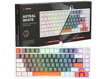 Klawiatura magnetyczna SAVIO ASTRAL White OUTEMU White Jade RGB 3 kolory