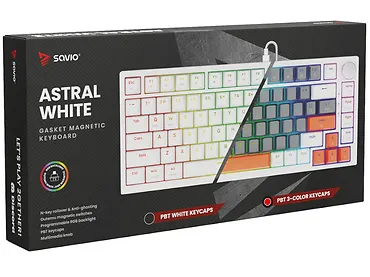 Klawiatura magnetyczna SAVIO ASTRAL White OUTEMU White Jade RGB 3 kolory