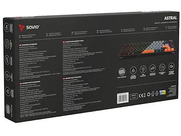 Klawiatura magnetyczna ASTRAL, OUTEMU White Jade, czarna, 3 kolory keycapów