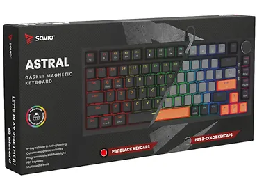Klawiatura magnetyczna SAVIO ASTRAL Black OUTEMU White Jade, RGB