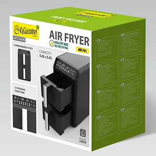 Feel-Maestro Frytownica beztłuszczowa podwójna pionowa 5l + 5l  2400W  MR-761