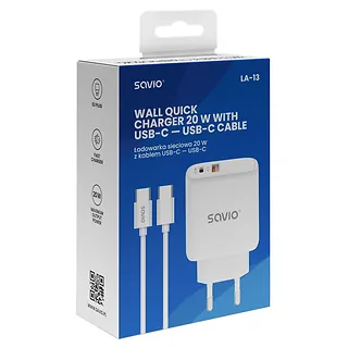 Savio Ładowarka sieciowa z kablem 20W LA-13