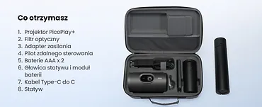 JMGO Projektor picoPlay, zestaw: stojak+powerbank