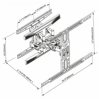 ART Uchwyt do TV LCD/LED 40-75" 45KG AR-99 reg.pion/poziom 52-380mm max VESA 600x400