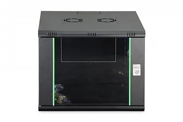 Digitus Szafa sieciowa wisząca Dynamic 19" 9U rack 474x600x600mm, drzwi szyba, czarna, niezłożona, 60kg