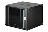 Digitus Szafa sieciowa wisząca Dynamic 19" 9U rack 474x600x600mm, drzwi szyba, czarna, niezłożona, 60kg