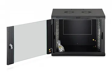 Digitus Szafa sieciowa wisząca Dynamic 19" 9U rack 474x600x450mm, drzwi szyba, czarna, niezłożona, 60kg