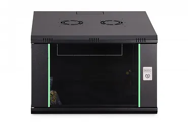 Digitus Szafa sieciowa wisząca Dynamic 19" 7U rack 385x600x600mm, drzwi szyba, czarna, niezłożona, 60kg