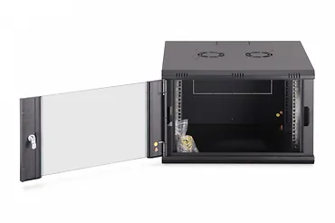 Digitus Szafa sieciowa wisząca Dynamic 19" 7U rack 385x600x600mm, drzwi szyba, czarna, niezłożona, 60kg