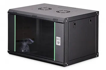 Digitus Szafa sieciowa wisząca Dynamic 19" 7U rack 385x600x450mm, drzwi szyba, czarna, niezłożona, 60kg