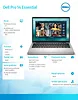 Laptop Dell Pro 14 Essential PV14250 W11P EDU C5 120U/16GB/512GB/Intel Graph/FgrPr/WLAN+BT/14.0/BcklKb/4C/65W/5YRS Alu Platinum Silver (Metal)