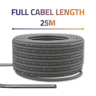Qoltec Kabel Patchcord sieciowy skrętka UTP | Miedziany Cu | CAT6 | Highspeed 1Gb/s | LAN | 25m | Szary