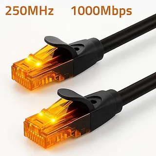 Qoltec Kabel patchcord UTP | kat.6 | 2 x RJ-45 | High speed 1Gb/s |     Pozłacane styki | 20m | Czarny