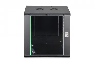 Digitus Szafa sieciowa wisząca Dynamic 19" 12U rack 607x600x600mm, drzwi szyba, czarna, niezłożona, 60kg