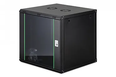 Digitus Szafa sieciowa wisząca Dynamic 19" 12U rack 607x600x600mm, drzwi szyba, czarna, niezłożona, 60kg
