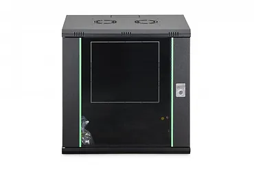 Digitus Szafa sieciowa wisząca Dynamic 19" 12U rack 607x600x450mm, drzwi szyba, czarna, niezłożona, 60kg
