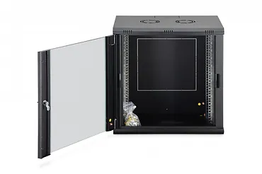 Digitus Szafa sieciowa wisząca Dynamic 19" 12U rack 607x600x450mm, drzwi szyba, czarna, niezłożona, 60kg
