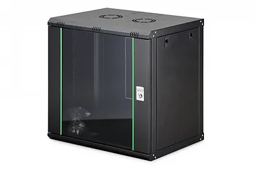 Digitus Szafa sieciowa wisząca Dynamic 19" 12U rack 607x600x450mm, drzwi szyba, czarna, niezłożona, 60kg
