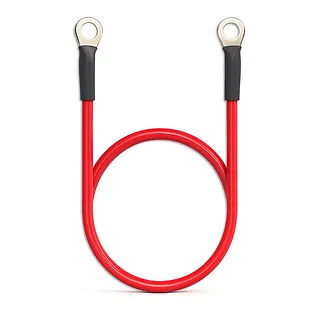 Qoltec Przew&oacute;d akumulatorowy z końc&oacute;wkami konektorowymi M8 | Kabel z     oczkiem 8mm | 60cm | Czerwony