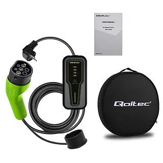Qoltec Mobilna ładowarka do samochodu elektrycznego EV z regulacją 2w1  Typ2 | 3.5kW | 230V | LCD | Przenośna |4m