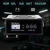 Qoltec Mikroprocesorowa ładowarka 12V 24V 25A | Prostownik z funkcją naprawy do akumulatora AGM GEL SLA | LCD