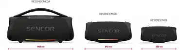 Sencor Głośnik bluetooth Resonex Mega Moc 190W, IPX7, TWS(99szt.), LED