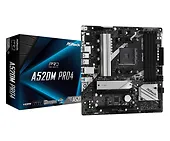 ASRock Płyta gł&oacute;wna A520M Pro4 AM4 4DDR4 HDMI/DP/VGA M.2 mATX