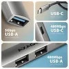 AXAGON HUE-STC HUB 4-portowy  1x USB-A 5Gbps, 2x USB2.0 + 1x USB-C 2.0, 12cm kabel USB-C