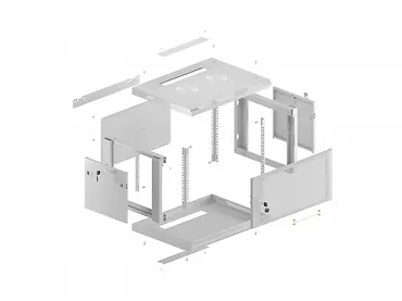 Lanberg Szafa instalacyjna rack wisząca 12U 600x600 szara drzwi perforowane (flat pack)