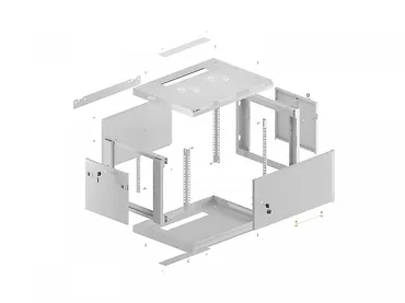 Lanberg Szafa instalacyjna rack wisząca 19 cali 4U 600x450 szara drzwi metalowe (flat pack)