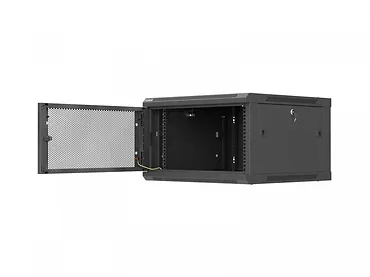 Lanberg Szafa instalacyjna rack wisząca 19 cali 6U 600x600 czarna drzwi perforowane (flat pack)
