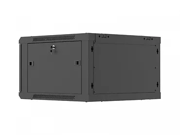 Lanberg Szafa instalacyjna rack wisząca 19 cali 6U 600x600 czarna drzwi perforowane (flat pack)