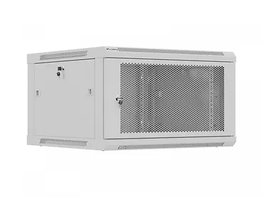 Lanberg Szafa instalacyjna rack wisząca 19 cali 6U 600x600 szara drzwi perforowane (flat pack)