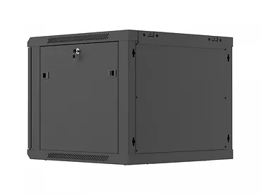 Lanberg Szafa instalacyjna rack wisząca 19 cali 9U 600x600 czarna drzwi     perforownae ( flat pack)
