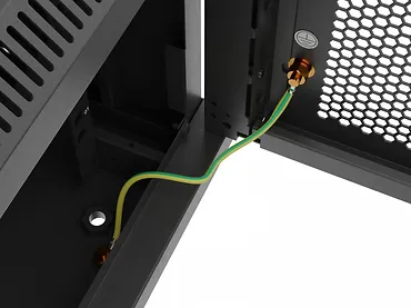 Lanberg Szafa instalacyjna rack wisząca 19 cali 9U 600x600 czarna drzwi     perforownae ( flat pack)