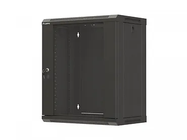 Lanberg Szafa instalacyjna rack wisząca 19 cali 12U 540x350 czarna drzwi przeszklone (flat pack)
