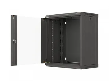 Lanberg Szafa instalacyjna rack wisząca 19 cali 12U 540x350 czarna drzwi przeszklone (flat pack)