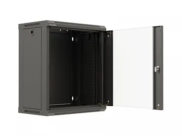 Lanberg Szafa instalacyjna rack wisząca 19 cali 12U 540x350 czarna drzwi przeszklone (flat pack)